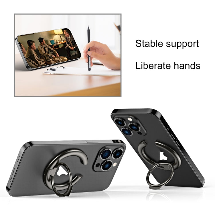 Electroplated Metal Magnetic Ring Holder(Black) - Ring Holder by PMC TechLife | Online Shopping South Africa | PMC TechLife | Buy Now Pay Later Mobicred