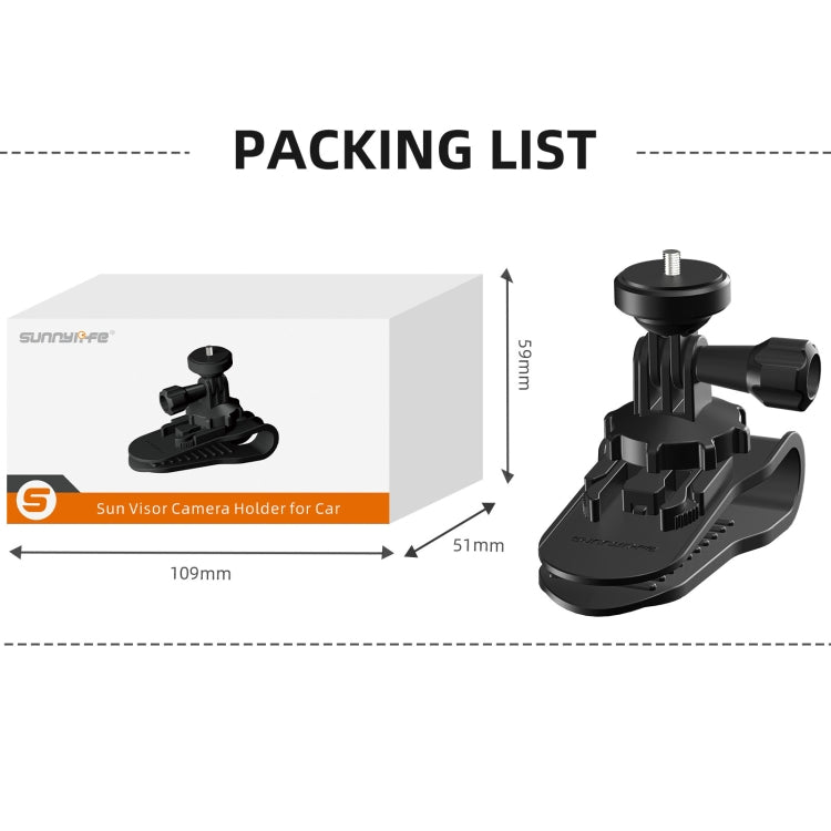 Sunnylife ZJ585 Sun Visor Camera Mount Quick Release Holder 360 Degree Rotating Vlog Bracket(Black) - Case & Bags by Sunnylife | Online Shopping South Africa | PMC TechLife | Buy Now Pay Later Mobicred