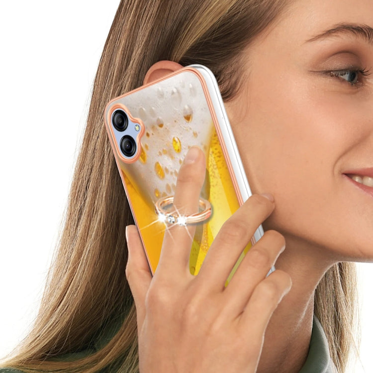 For Samsung Galaxy A04e Electroplating Dual-side IMD Phone Case with Ring Holder(Draft Beer) - free shipping - PMC TechLife - Order now!