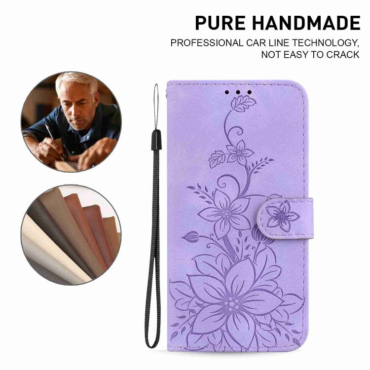 For OPPO A98 5G / F23 5G India Lily Embossed Leather Phone Case(Purple) - free shipping - PMC TechLife - Order now!