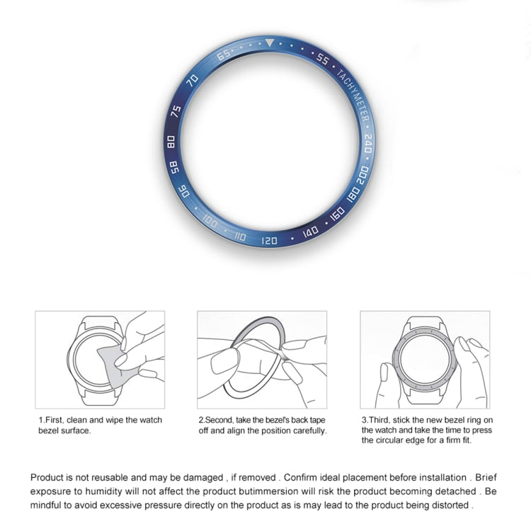 For Samsung Galaxy Watch6 Classic 47mm E Style Smart Watch Steel Ring Protective Frame(Blue) - Watch Cases by PMC TechLife | Online Shopping South Africa | PMC TechLife