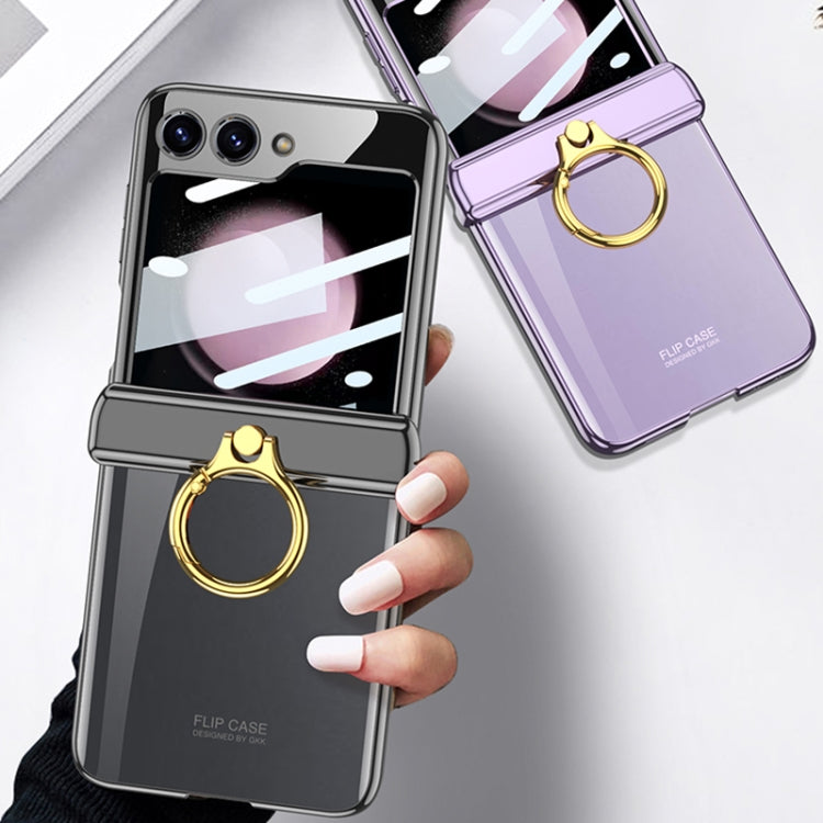 For Samsung Galaxy Z Flip5 GKK Magnetic Folding Phantom Rotary Phone Case with Ring Holder(Purple) - Galaxy Z Flip5 Cases by GKK | Online Shopping South Africa | PMC TechLife | Buy Now Pay Later Mobicred