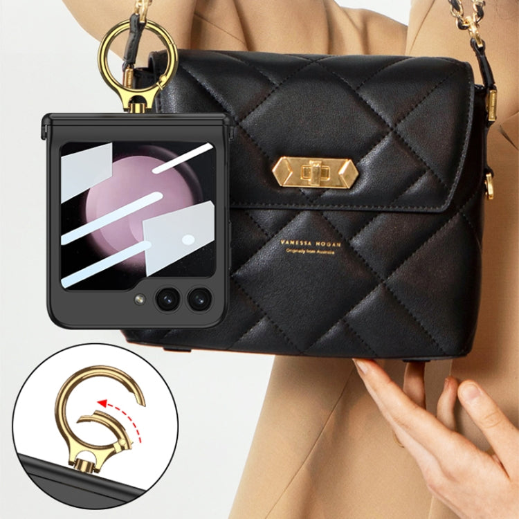 For Samsung Galaxy Z Flip5 GKK Integrated Magnetic Hinge Phone Case with Ring Holder(Black) - Galaxy Z Flip5 Cases by GKK | Online Shopping South Africa | PMC TechLife | Buy Now Pay Later Mobicred