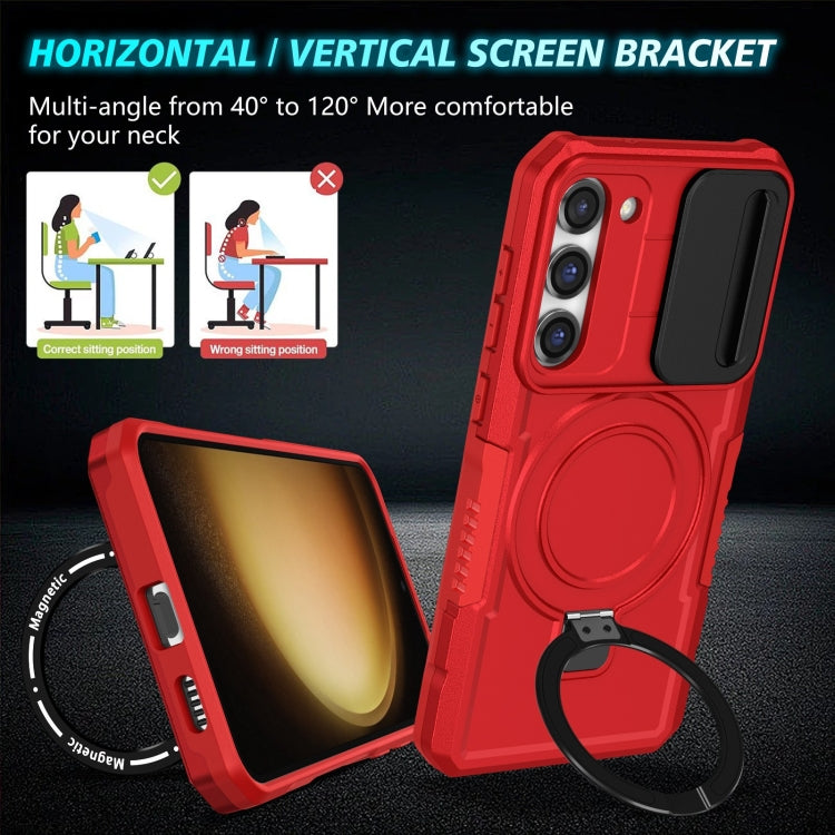 For Samsung Galaxy S23+ 5G Sliding Camshield Magsafe Holder TPU Hybrid PC Phone Case(Red) - Galaxy S23+ 5G Cases by PMC TechLife | Online Shopping South Africa | PMC TechLife