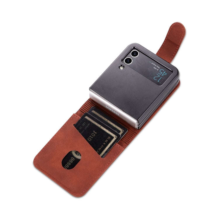 For Samsung Galaxy Z Flip4 5G AZNS Skin Feel Calf Texture Flip Leather Phone Case(Brown) - Galaxy Z Flip4 5G Cases by AZNS | Online Shopping South Africa | PMC TechLife | Buy Now Pay Later Mobicred