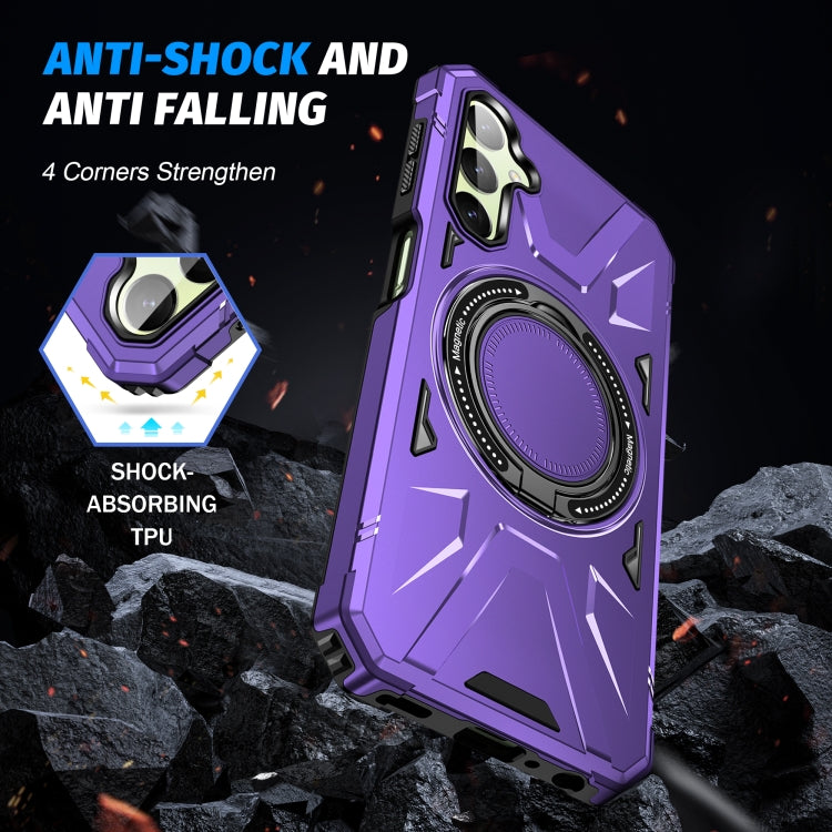 For Samsung Galaxy A14 4G/5G MagSafe Magnetic Shockproof Phone Case with Ring Holder(Purple) - Galaxy Phone Cases by PMC TechLife | Online Shopping South Africa | PMC TechLife