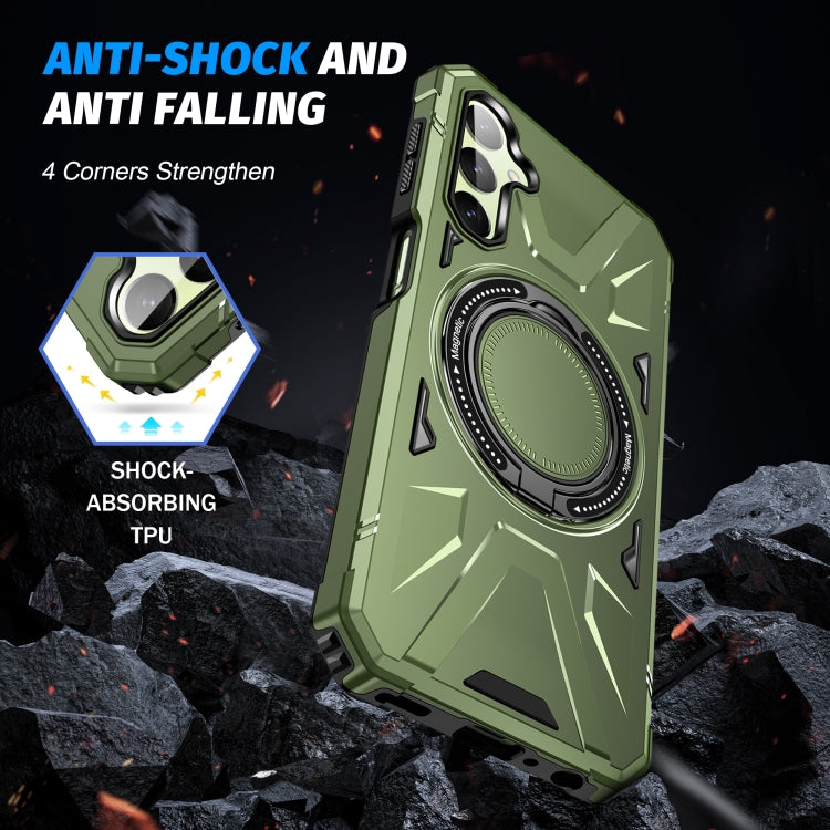 For Samsung Galaxy A54 5G MagSafe Magnetic Shockproof Phone Case with Ring Holder(Dark Green) - Galaxy Phone Cases by PMC TechLife | Online Shopping South Africa | PMC TechLife
