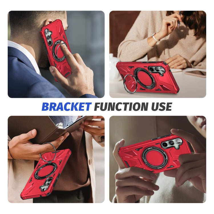 For Samsung Galaxy A15 MagSafe Magnetic Shockproof Phone Case with Ring Holder(Red) - Galaxy Phone Cases by PMC TechLife | Online Shopping South Africa | PMC TechLife