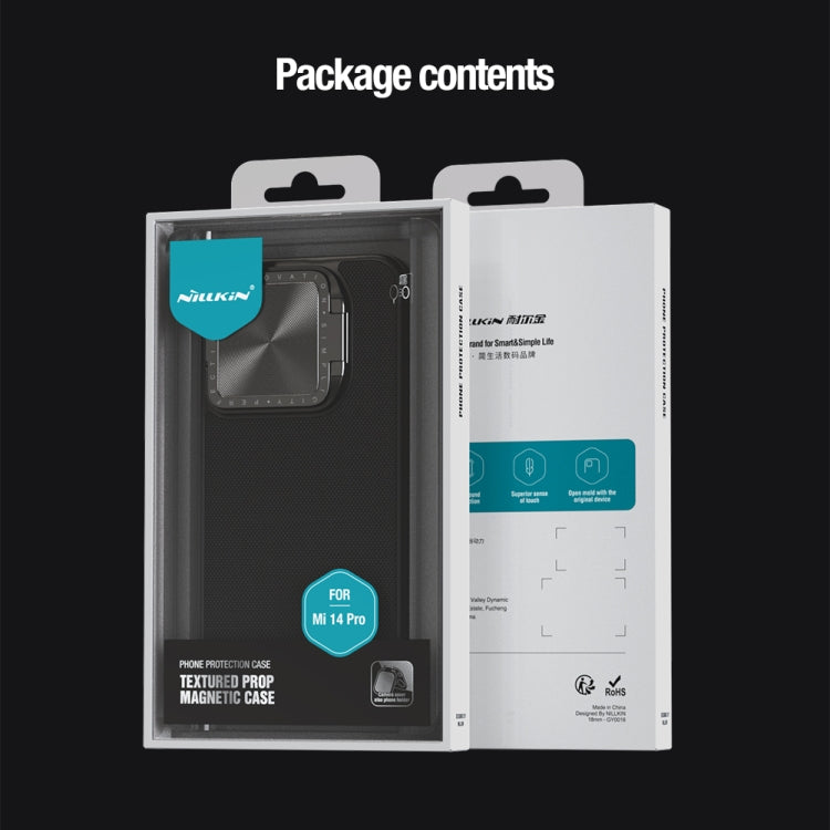 For Xiaomi 14 Pro NILLKIN Textured Prop Magnetic Lens Protection Holder Nylon Phone Case(Black) - free shipping - PMC TechLife - Order now!