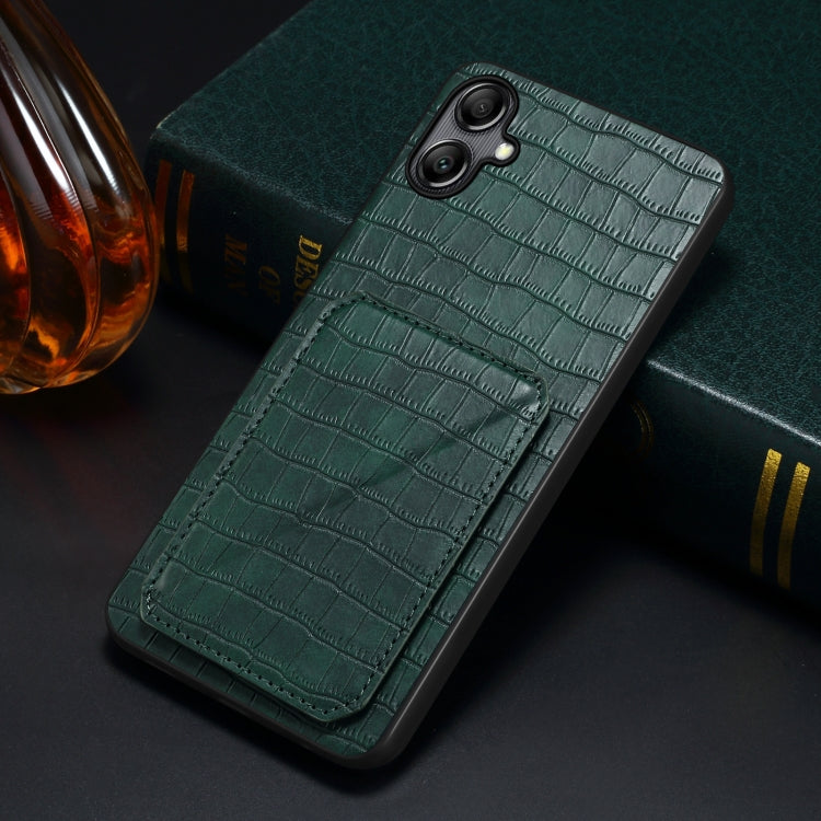 For Samsung Galaxy A34 5G Denior Imitation Crocodile Leather Back Phone Case with Holder(Green) - Galaxy Phone Cases by Denior | Online Shopping South Africa | PMC TechLife | Buy Now Pay Later Mobicred