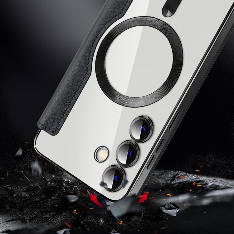 For Samsung Galaxy S24 5G MagSafe Magnetic RFID Anti-theft Leather Phone Case(Dark Purple) - Galaxy S24 5G Cases by PMC TechLife | Online Shopping South Africa | PMC TechLife