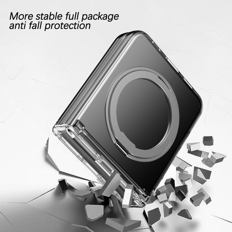 For Samsung Galaxy Z Flip5 5G 360 Degree Stand MagSafe Magnetic All-inclusive Phone Case(Transparent) - Galaxy Z Flip5 Cases by PMC TechLife | Online Shopping South Africa | PMC TechLife