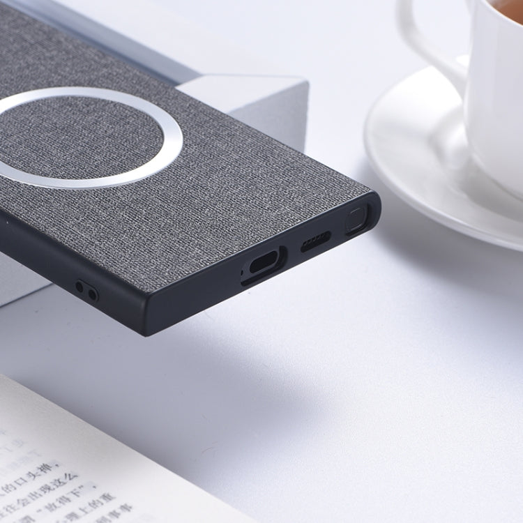 For Samsung Galaxy S24 Ultra 5G Magsafe Magnetic Ring Cloth Texture Phone Case(Green) - Galaxy S24 Ultra 5G Cases by PMC TechLife | Online Shopping South Africa | PMC TechLife