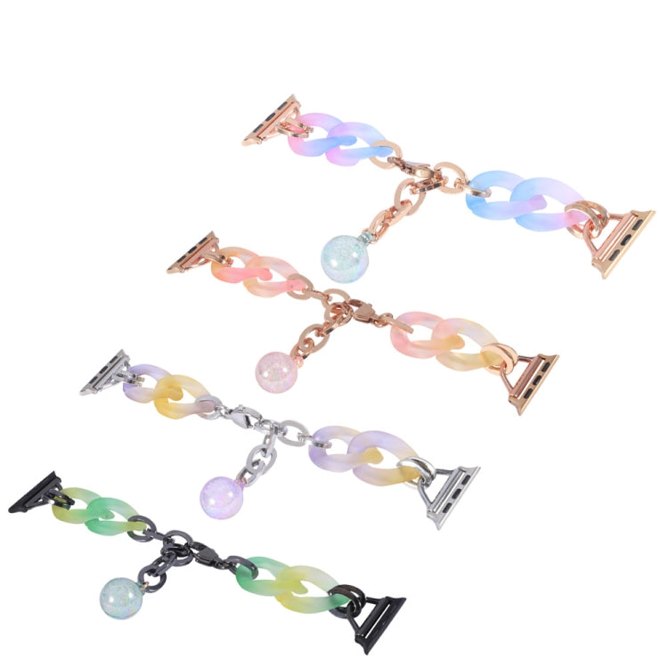 For Apple Watch 42mm Gradient Resin Chain Watch Band(Purple) - free shipping - PMC TechLife - Order now!