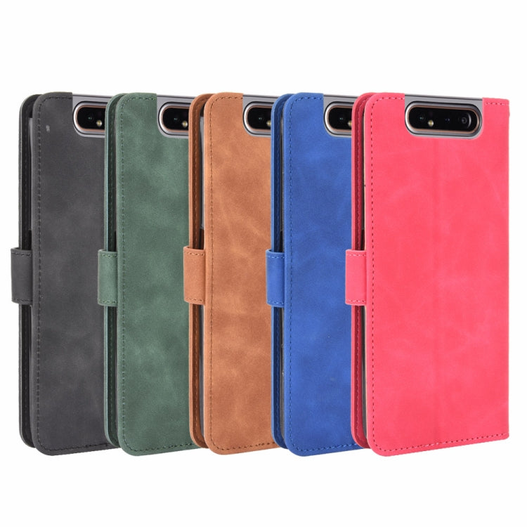For Samsung Galaxy A80 Solid Color Skin Feel Magnetic Buckle Horizontal Flip Calf Texture PU Leather Case with Holder & Card Slots & Wallet(Blue) - free shipping - PMC TechLife - Order now!