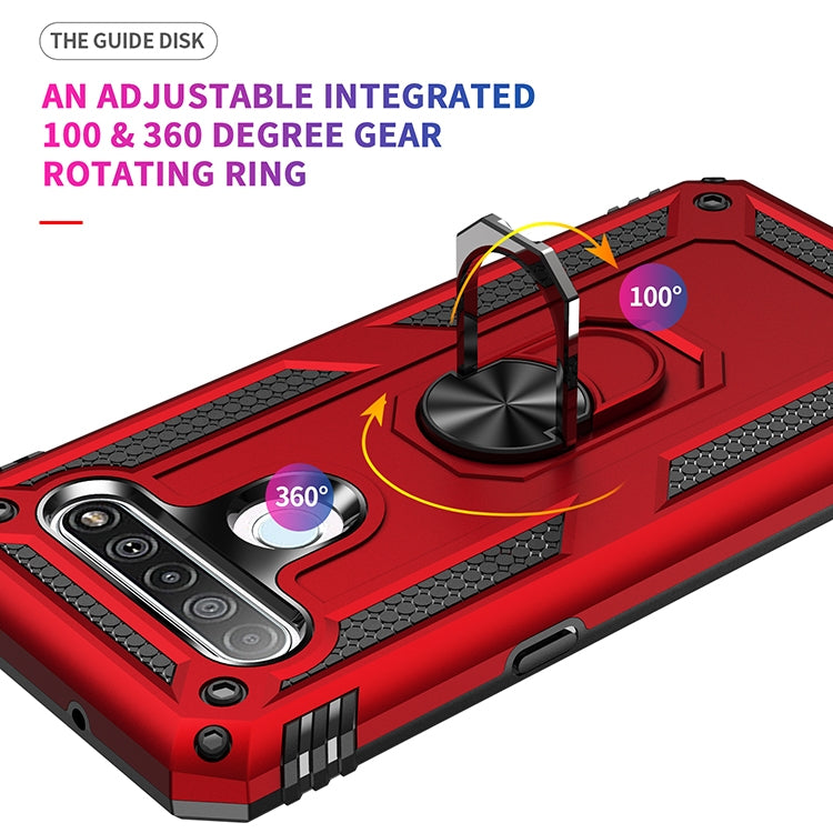 For LG K61 Shockproof TPU + PC Protective Case with 360 Degree Rotating Holder(Silver) - free shipping - PMC TechLife - Order now!