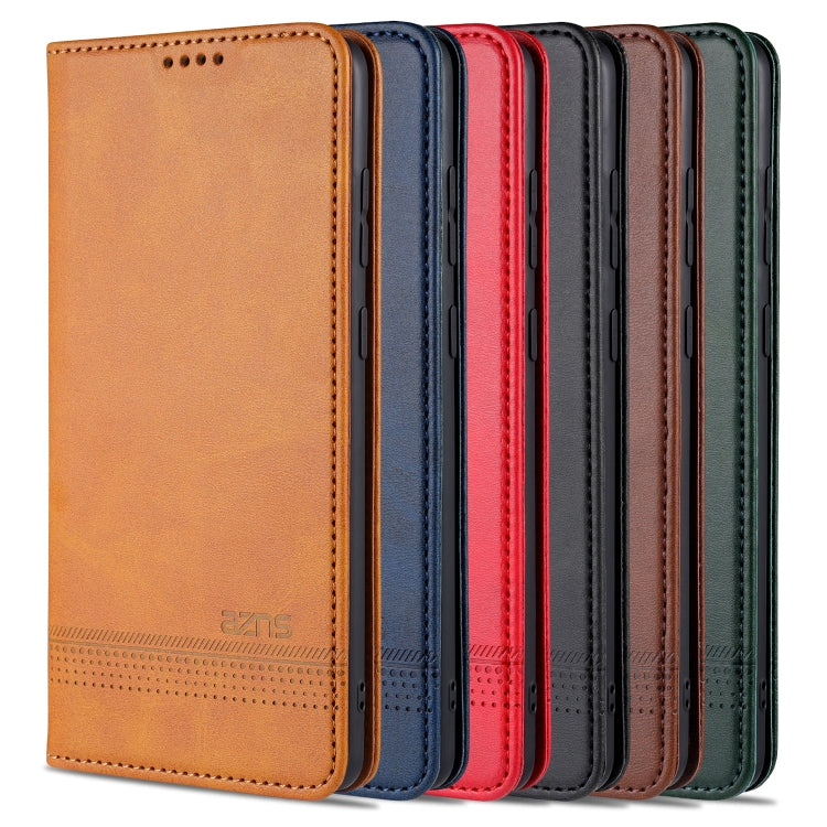 For Samsung Galaxy Note 10 Lite AZNS Magnetic Calf Texture Horizontal Flip Leather Case with Card Slots & Holder & Wallet(Dark Green) - free shipping - PMC TechLife - Order now!