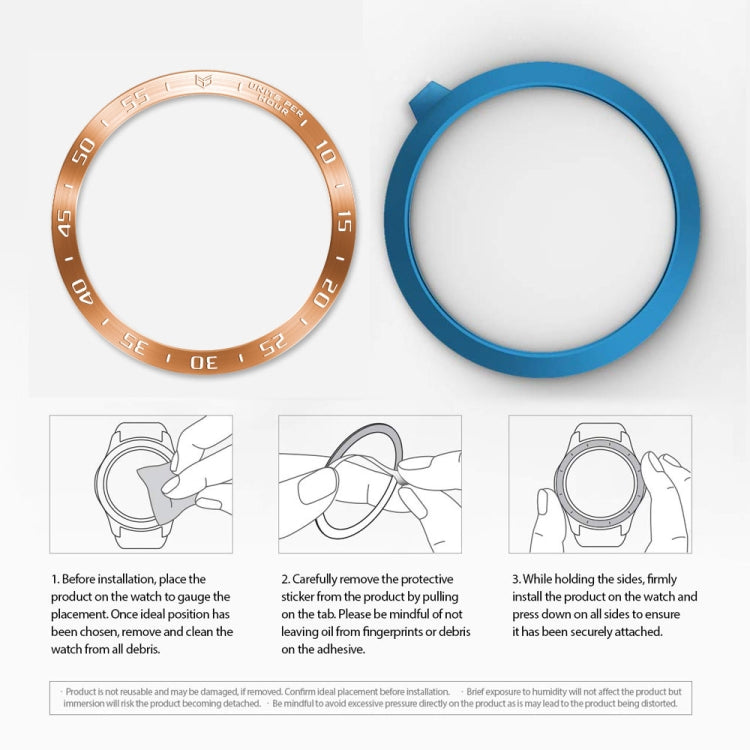 For Samsung Galaxy Watch 3 45mm Smart Watch Steel Bezel Ring, A Version(Rose Gold Ring White Letter) - Watch Cases by ENKAY | Online Shopping South Africa | PMC TechLife | Buy Now Pay Later Mobicred