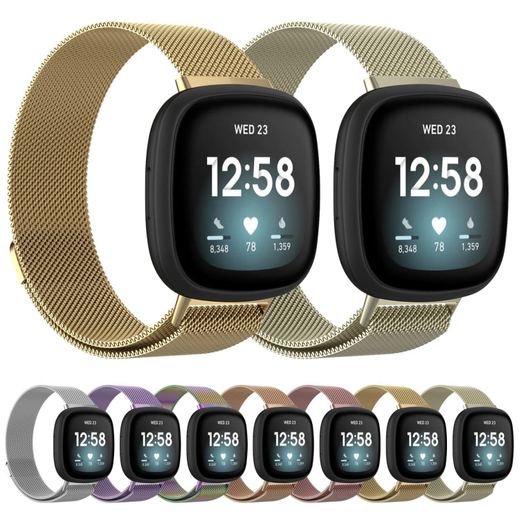 For Fitbit Versa 3 Milanese Watch Band, Size:S 202mm(Blue) - free shipping - PMC TechLife - Order now!