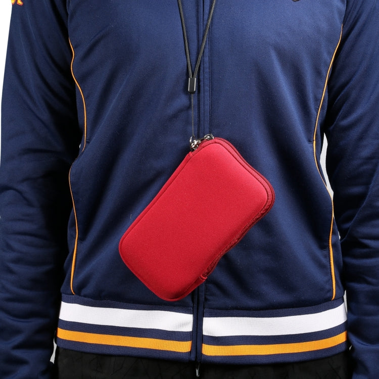 Universal Elasticity Zipper Protective Case Storage Bag with Lanyard For 6.7-6.9 inch Smart Phones(Purplish Red) - iPhone 12 Pro Max Cases by PMC TechLife | Online Shopping South Africa | PMC TechLife