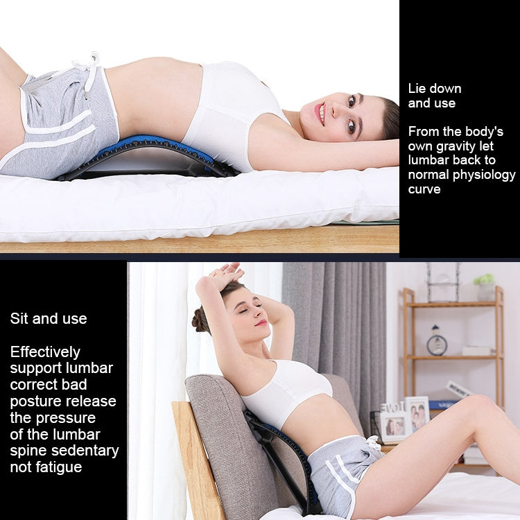 Lumbar Traction Stretching Device Posture Corrector Waist Support Spine Pain Relief Back Massage Stretcher(Black+green) - free shipping - PMC TechLife - Order now!