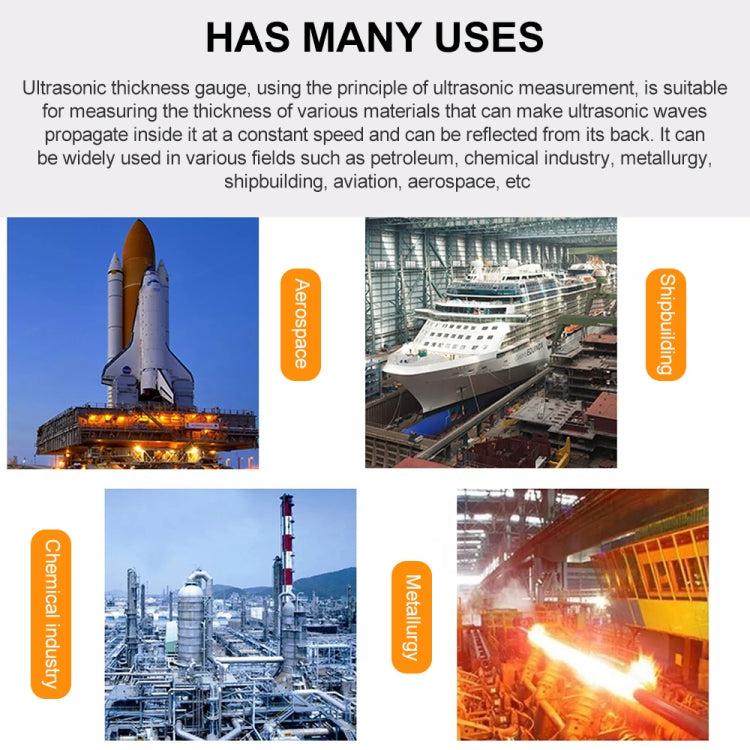 BENETECH GM130 Ultrasonic Thickness Meter Tester Gauge, Measure Range: 1.00~300.0mm - free shipping - PMC TechLife - Order now!