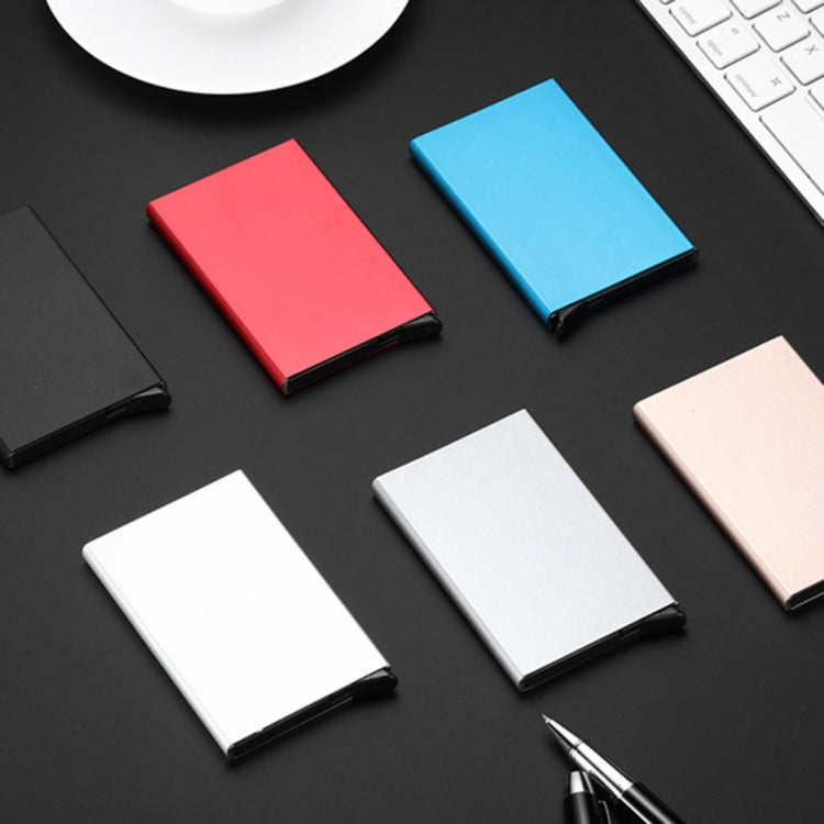 Antimagnetic Stainless Steel PU Business Card Holder Credit Card Case, Size: 10*6.2*0.8cm(Blue) - free shipping - PMC TechLife - Order now!