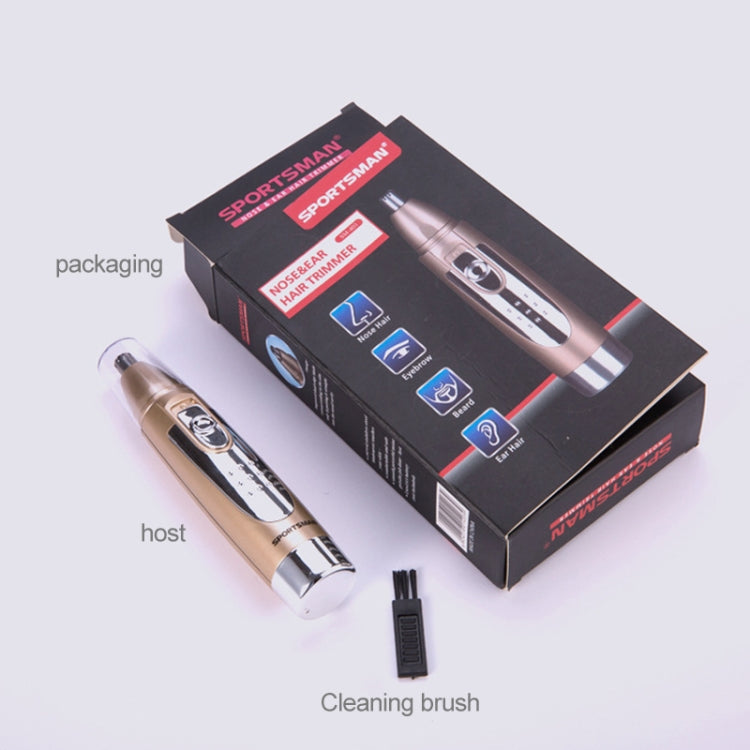 SPORTSMAN Water Proof Battery Power Supply Male Nose Ear Hair Bullet Shaped Trimmer(Gold) - free shipping - PMC TechLife - Order now!