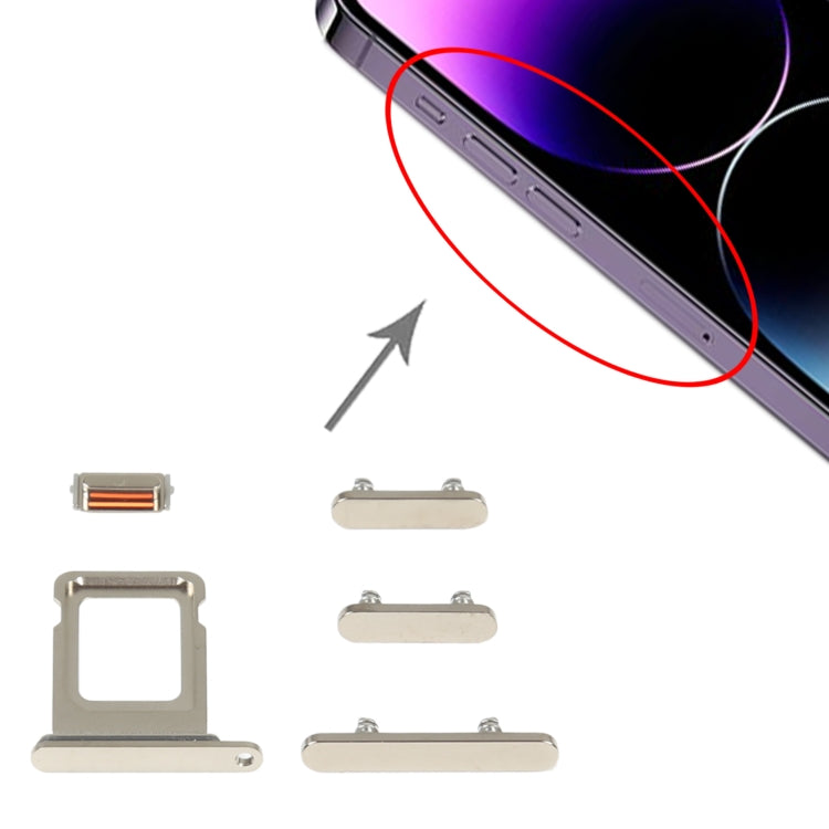 SIM Card Tray + Side Keys for iPhone 14 Pro Max(Gold) - by PMC TechLife | Online Shopping South Africa | PMC TechLife