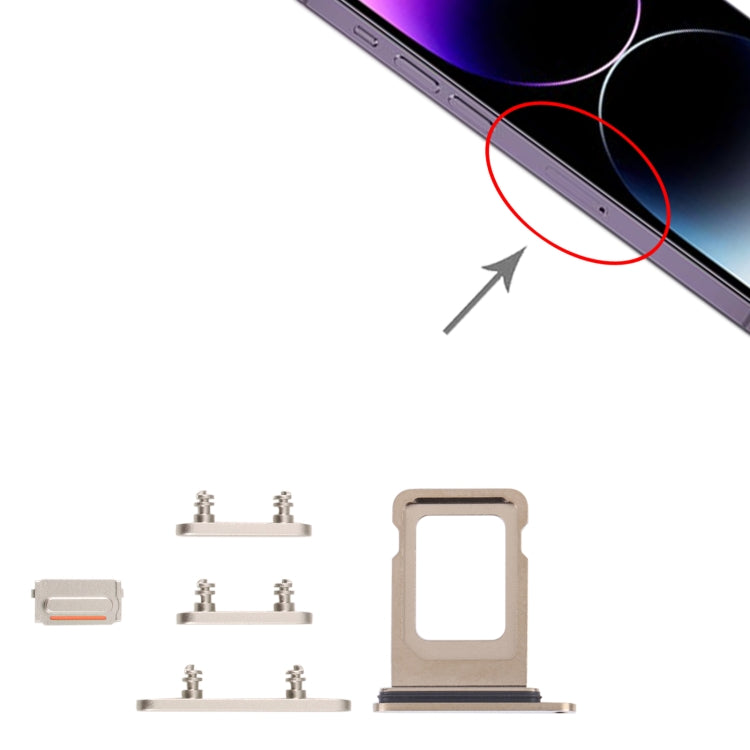 SIM Card Tray + SIM Card Tray + Side Keys for iPhone 14 Pro Max (Gold) - by PMC TechLife | Online Shopping South Africa | PMC TechLife