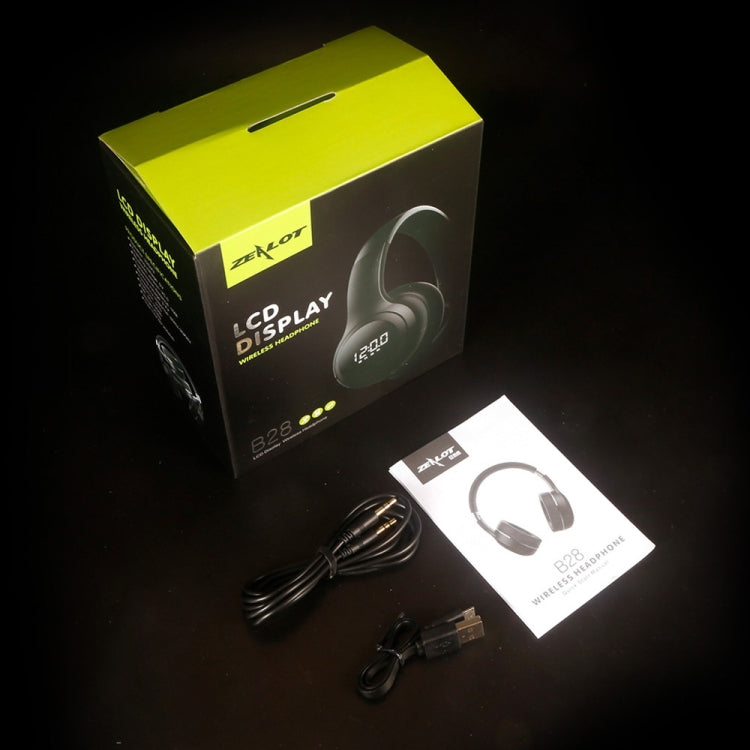 ZEALOT B28 Folding Headband Bluetooth Stereo Music Headset with Display (Dark Green) - free shipping - PMC TechLife - Order now!