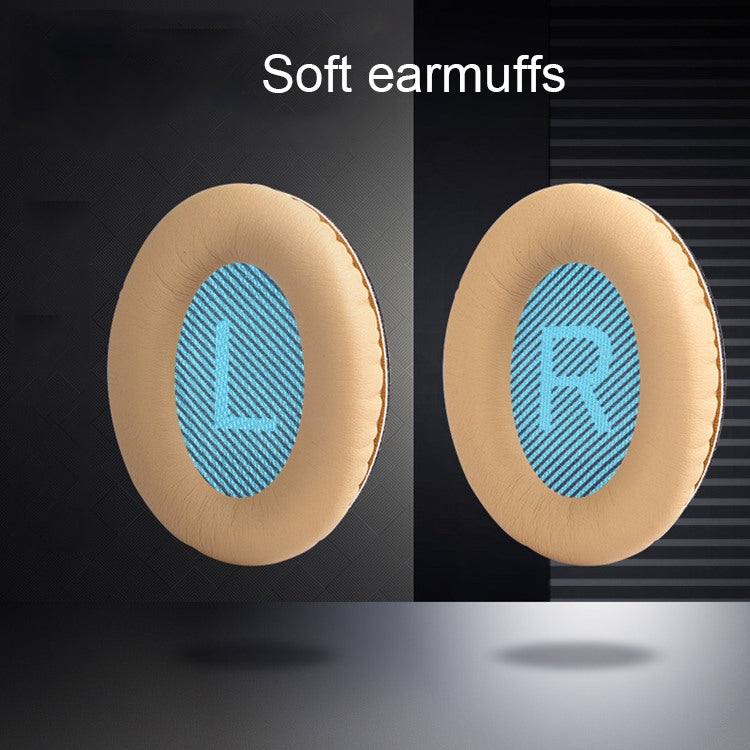 1 Pair Soft Earmuff Headphone Jacket with LR Cotton for BOSE QC2 / QC15 / AE2 / QC25 / QC35(Black Brown) - Earmuff & Pad by PMC TechLife | Online Shopping South Africa | PMC TechLife