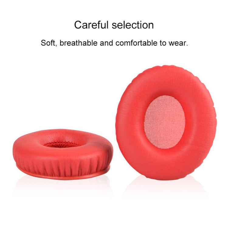 2 PCS For Beats Solo HD / Solo 1.0 Headphone Protective Leather Cover Sponge Earmuffs (Red) - Earmuff & Pad by PMC TechLife | Online Shopping South Africa | PMC TechLife