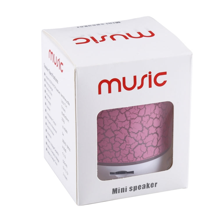 A9 Mini Portable Glare Crack Bluetooth Stereo Speaker with LED Light, Built-in MIC, Support Hands-free Calls & TF Card(Pink) - Mini Speaker by PMC TechLife | Online Shopping South Africa | PMC TechLife
