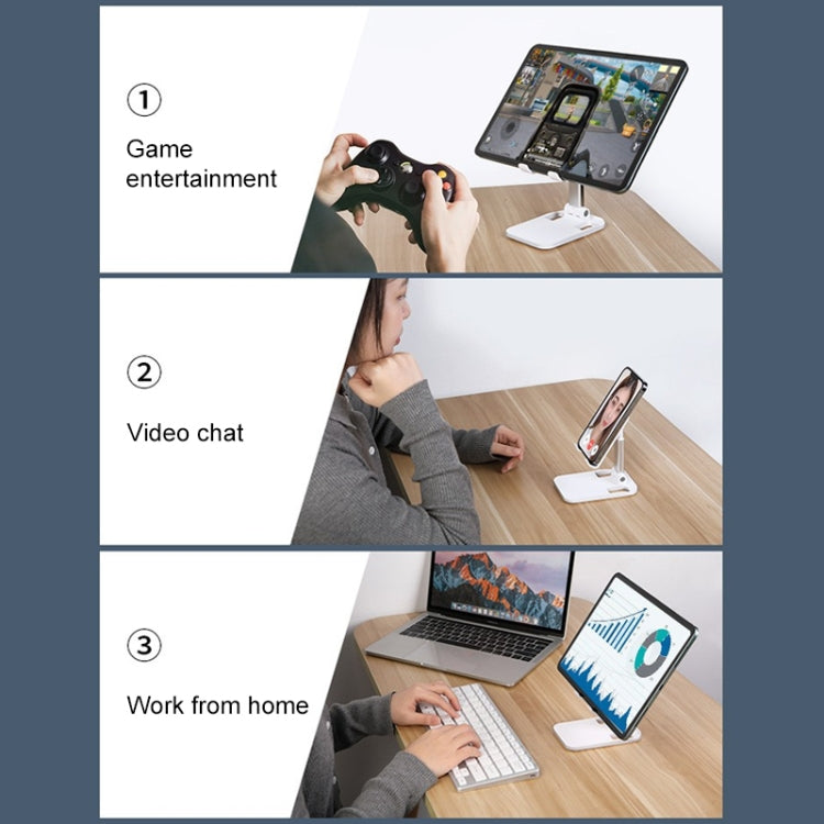 ROCK Desktop Folding Mobile Phone Holder (White) - Desktop Holder by ROCK | Online Shopping South Africa | PMC TechLife