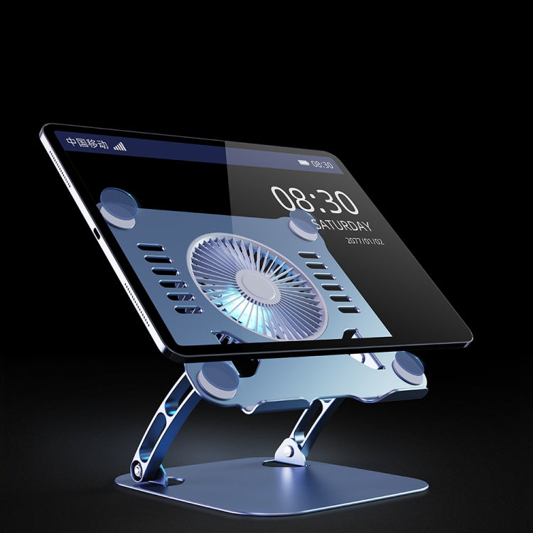 R-JUST HZ22 Dual-purpose Desktop Fan Aluminum Alloy Laptop Bracket with Light(Tarnish) - free shipping - PMC TechLife - Order now!