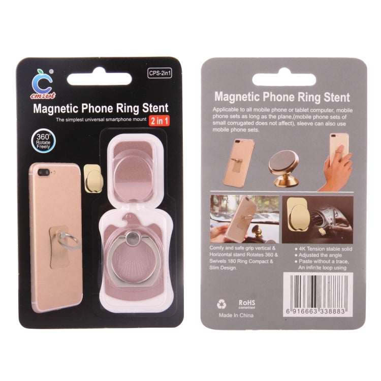 Cmzact CPS-2in1 2 in 1 Eagle Shape 360 Degrees Rotation Magnetic Phone Ring Stent Car Hook Mount(Rose Gold) - Ring Holder by PMC TechLife | Online Shopping South Africa | PMC TechLife