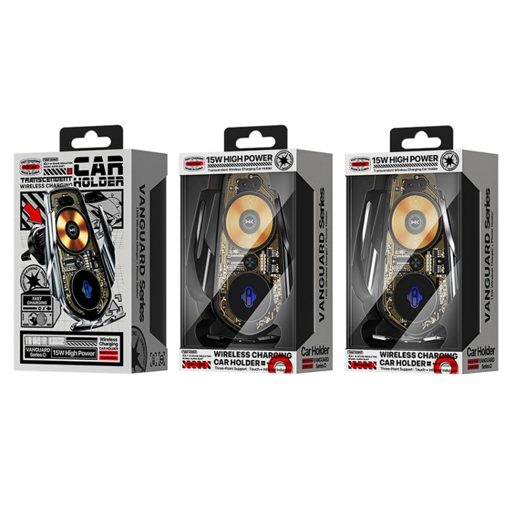 WK WP-U205 15W Vanguard Series Transcendent Wireless Charging Car Holder (Silver) - free shipping - PMC TechLife - Order now!
