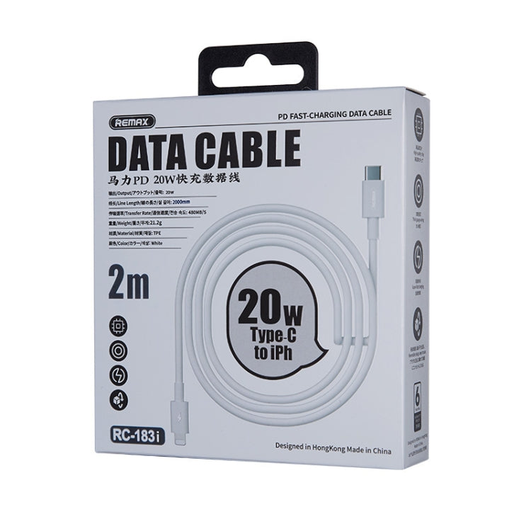 REMAX Marlik Series RC-183i PD 20W USB-C / Type-C to 8 Pin Interface Fast Charging Data Cable, Cable Length: 2m (White) - free shipping - PMC TechLife - Order now!