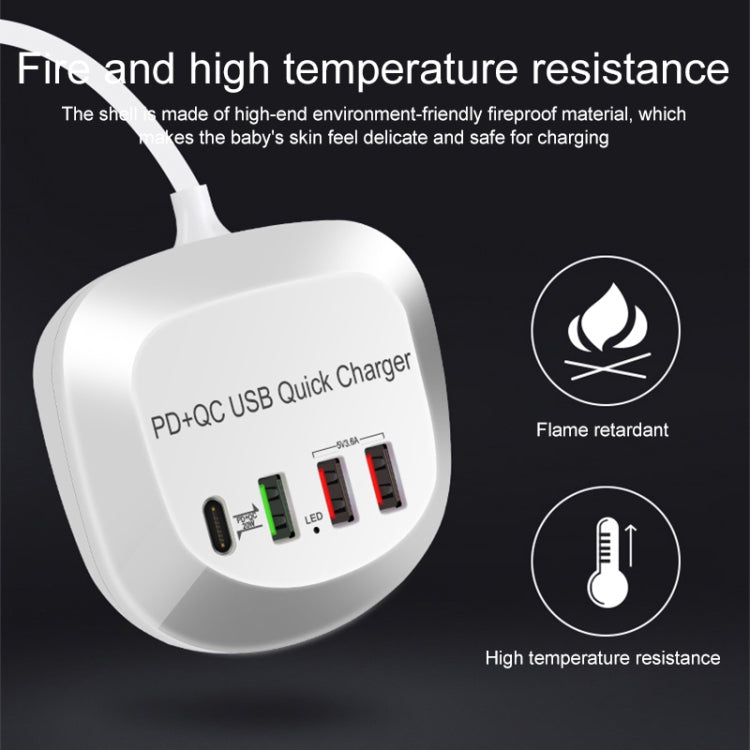 WLX-T3P 4 In 1 PD + QC Multi-function Smart Fast Charging USB Charger (US Plug) - Multifunction Charger by PMC TechLife | Online Shopping South Africa | PMC TechLife