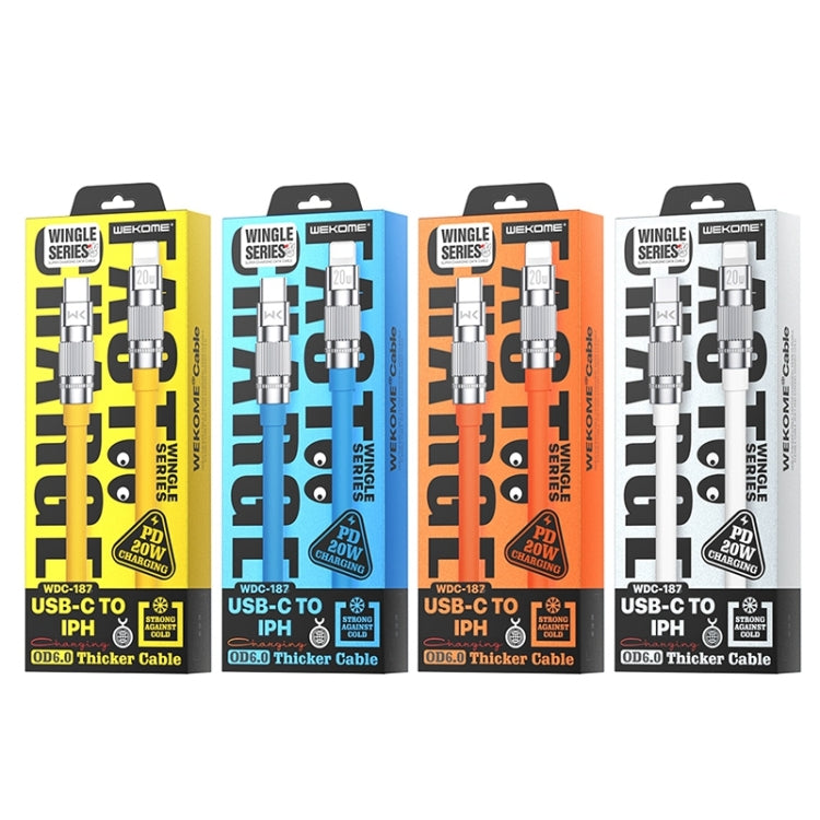 WK WDC-187 Qjie Series 20W USB-C/Type-C to 8 Pin Fast Charge Data Cable, Length: 1m(Yellow) - 2 in 1 Cable by WK | Online Shopping South Africa | PMC TechLife | Buy Now Pay Later Mobicred