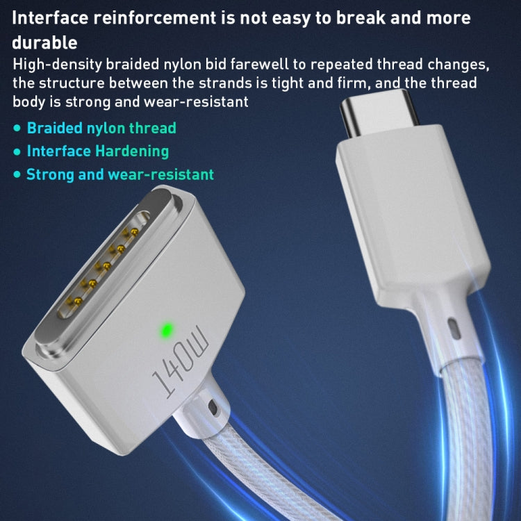 140W USB-C / Type-C to MagSafe 3 Magnetic Fast Charging Cable, Length:2m (Black) - Cable & Adapter by PMC TechLife | Online Shopping South Africa | PMC TechLife