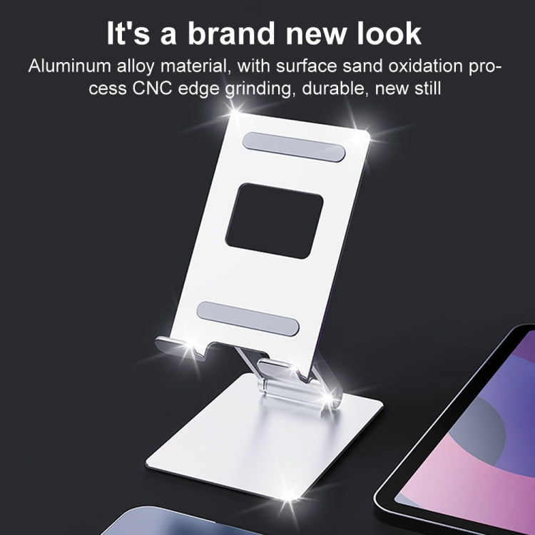 R-JUST SJ33 Aluminum Alloy Folding Phone / Tablet Stand(Silver) - Desktop Holder by R-JUST | Online Shopping South Africa | PMC TechLife | Buy Now Pay Later Mobicred