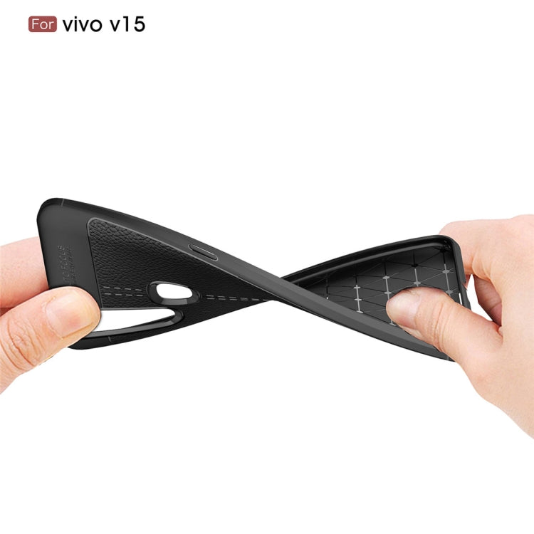 Litchi Texture TPU Shockproof Case for Vivo V15 (Black) - vivo Cases by PMC TechLife | Online Shopping South Africa | PMC TechLife | Buy Now Pay Later Mobicred