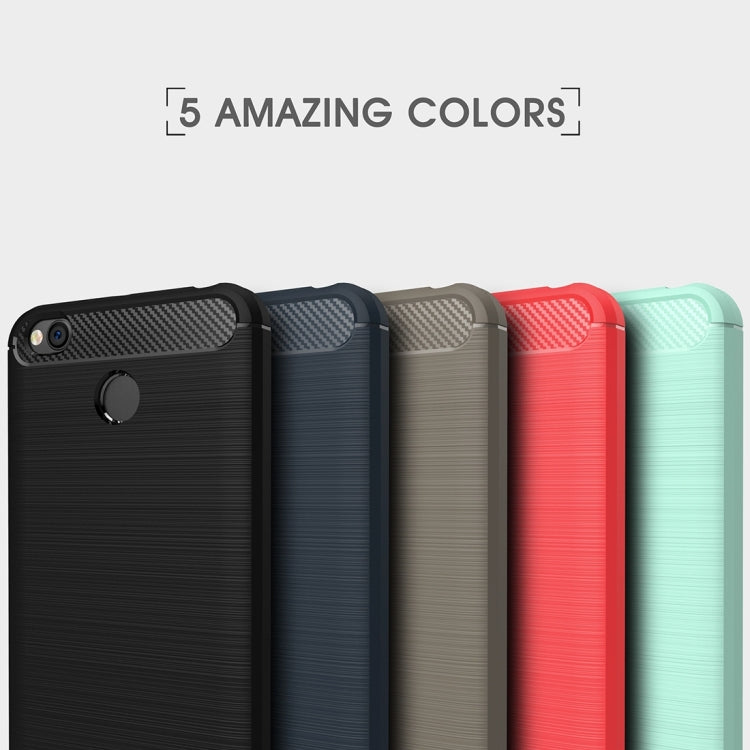 For Xiaomi Redmi 4X Brushed Carbon Fiber Texture Shockproof TPU Protective Cover Case(Red) - free shipping - PMC TechLife - Order now!