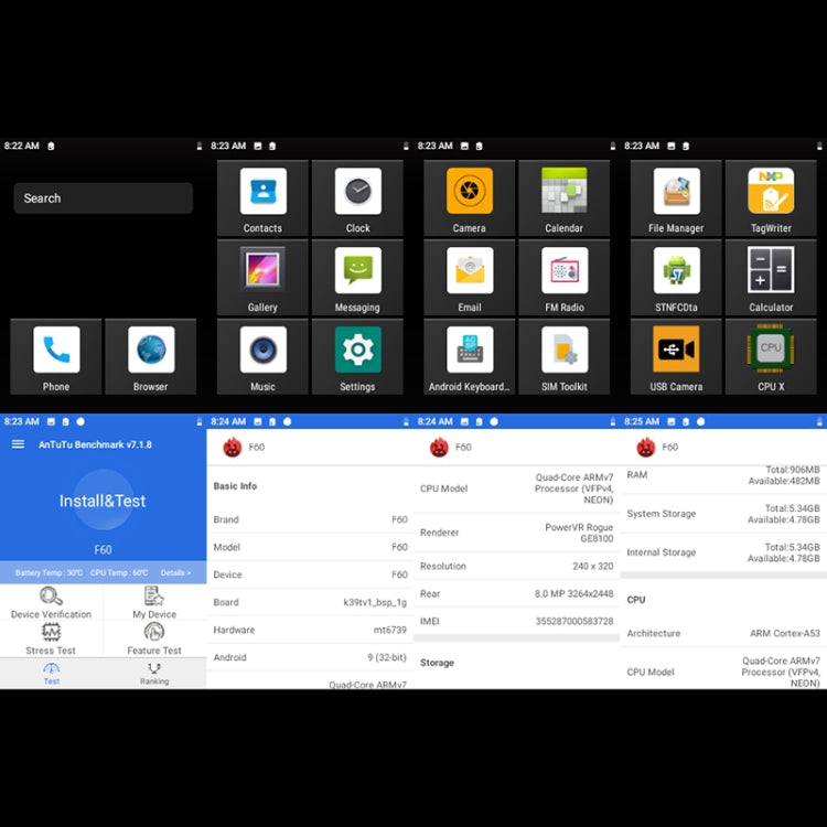 UNIWA F60 Walkie Talkie Rugged Phone, 1GB+8GB, IP68 Waterproof Dustproof Shockproof, 5300mAh Battery, 2.8 inch Android 9.0 MTK6739 Quad Core up to 1.3GHz, Network: 4G, SOS, OTG, NFC(Black) - UNIWA by UNIWA | Online Shopping South Africa | PMC TechLife