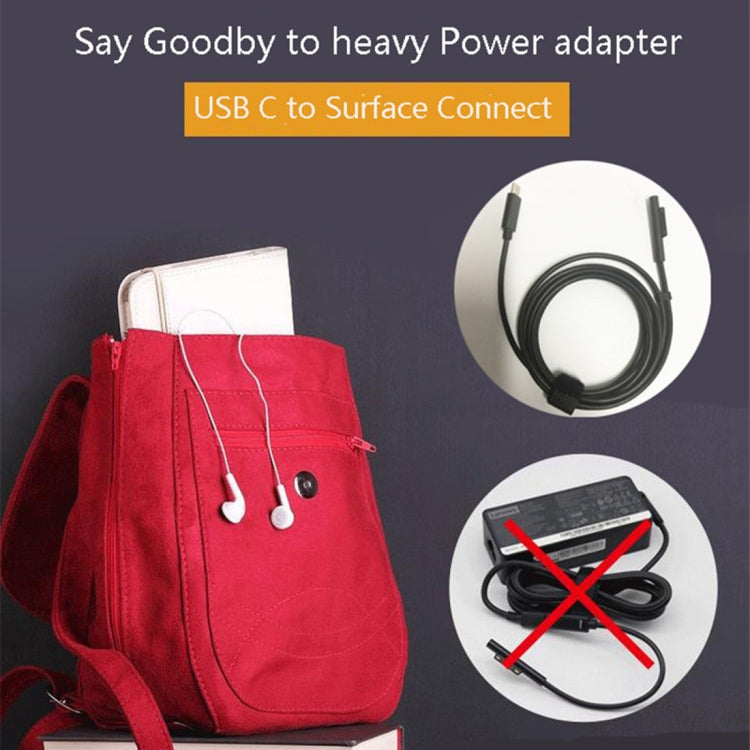 USB-C / Type-C to 6 Pin Magnetic Male Laptop Power Charging Cable for Microsoft Surface Pro 7 / 6 / 5 , Cable Length: about 1.5m - free shipping - PMC TechLife - Order now!