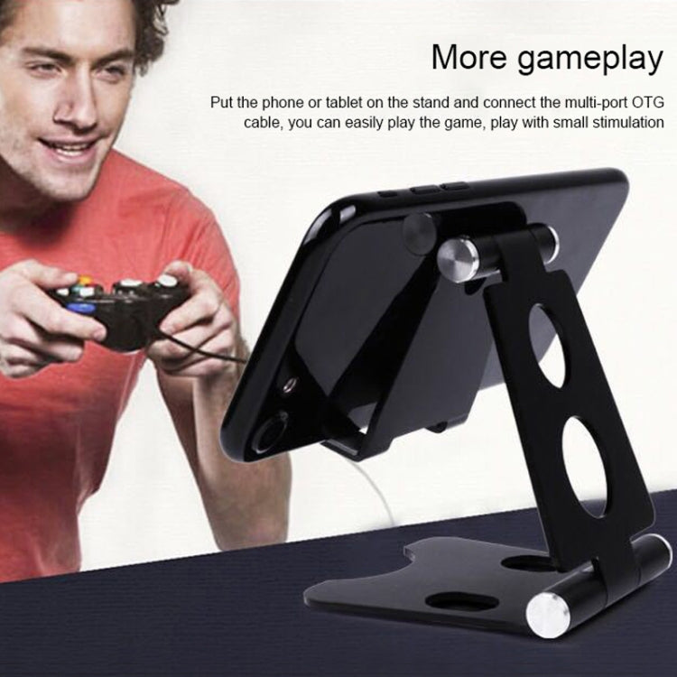 ROOSTAND R2 Aluminum Alloy Mobile Desktop Tablet Bracket Double Folding Lazy Artifact, Size: 6.4x7x9cm(Silver) - Desktop Holder by PMC TechLife | Online Shopping South Africa | PMC TechLife