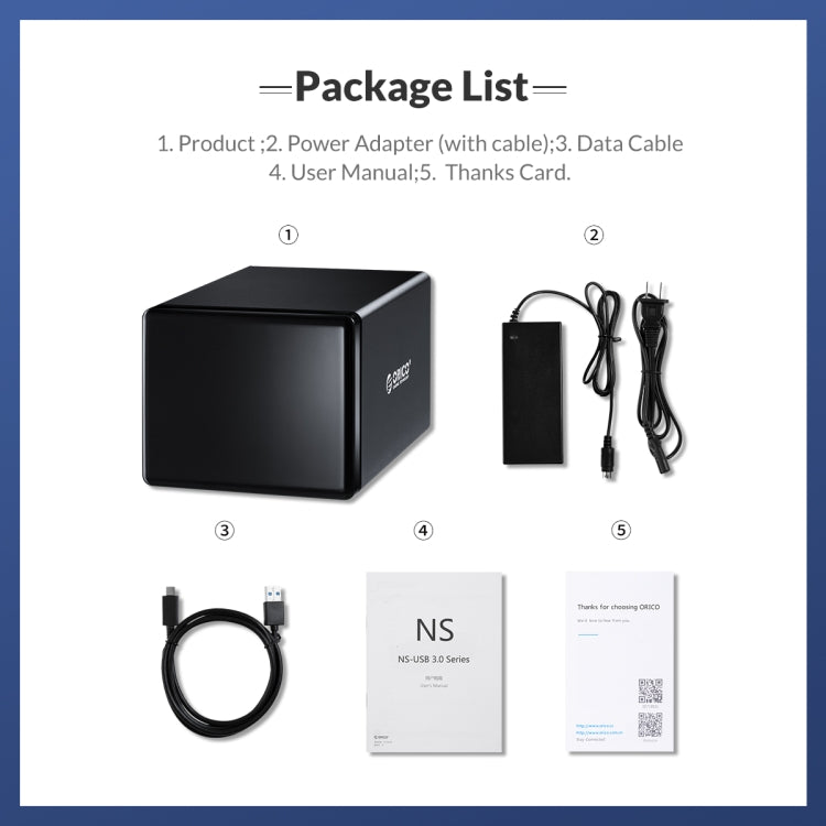 ORICO NS800U3 3.5 inch 8 Bay USB 3.0 Hard Drive Enclosure (Black) - HDD Enclosure by ORICO | Online Shopping South Africa | PMC TechLife