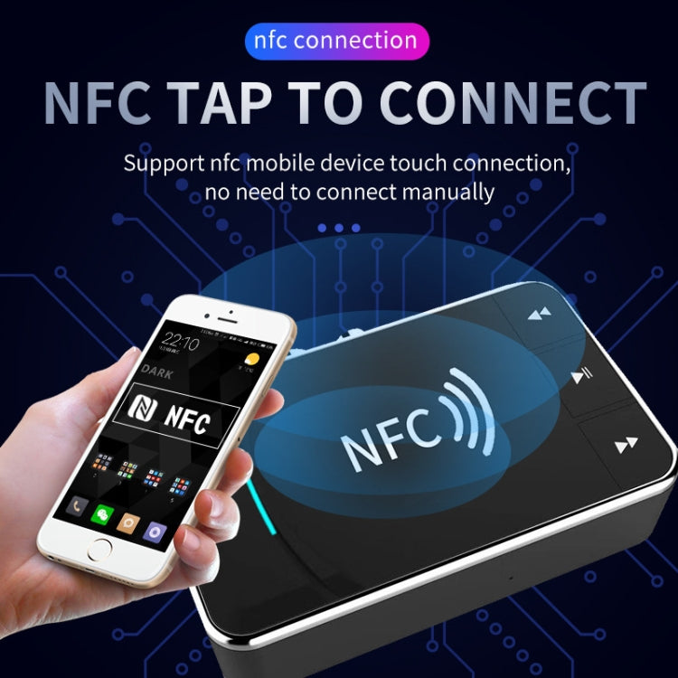 N100 NFC Desktop Bluetooth 5.0 Receiver & Transmitter Car Bluetooth Speaker Audio Adapter(Black) - Audio Receiver Transmitter by PMC TechLife | Online Shopping South Africa | PMC TechLife